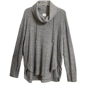 AVA & VIV Heathered Gray Ribbed Cowl Sweater - Sz X
